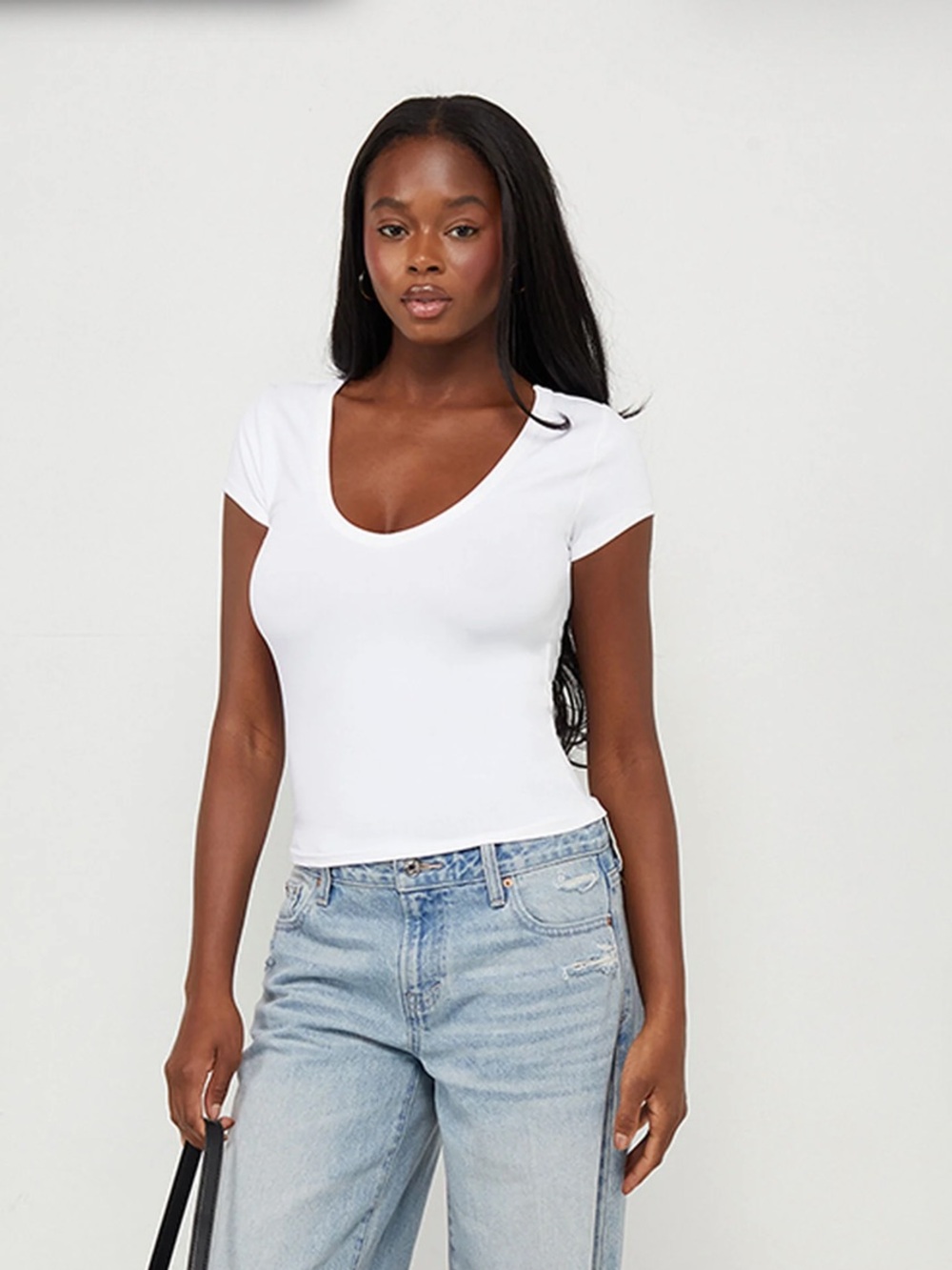 NWT PacSun Your Favorite Lucy Deep V Short Sleeve Top